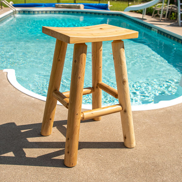 30" Saddle Seat Bar Stool - Clear Coated